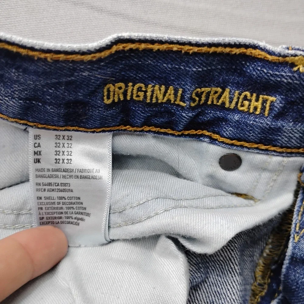 American Eagle Outfitters Mens Jeans 32x32 Blue Straight Fit Medium Wash Denim
